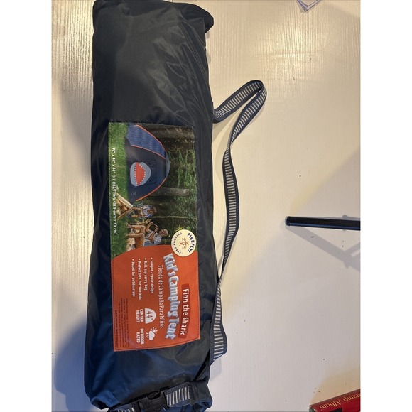 The Unbranded Brand Other - 2-Person Kids Camping Tent Shark Design Easy Setup Removable Rainfly Carry Bag